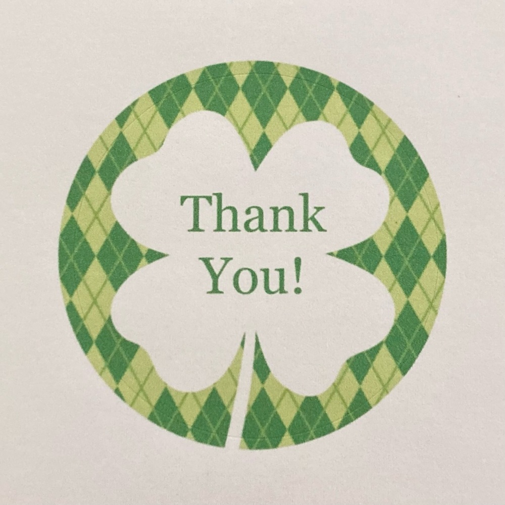 48 Thank You 2in Round Matte Stickers — Clover Design